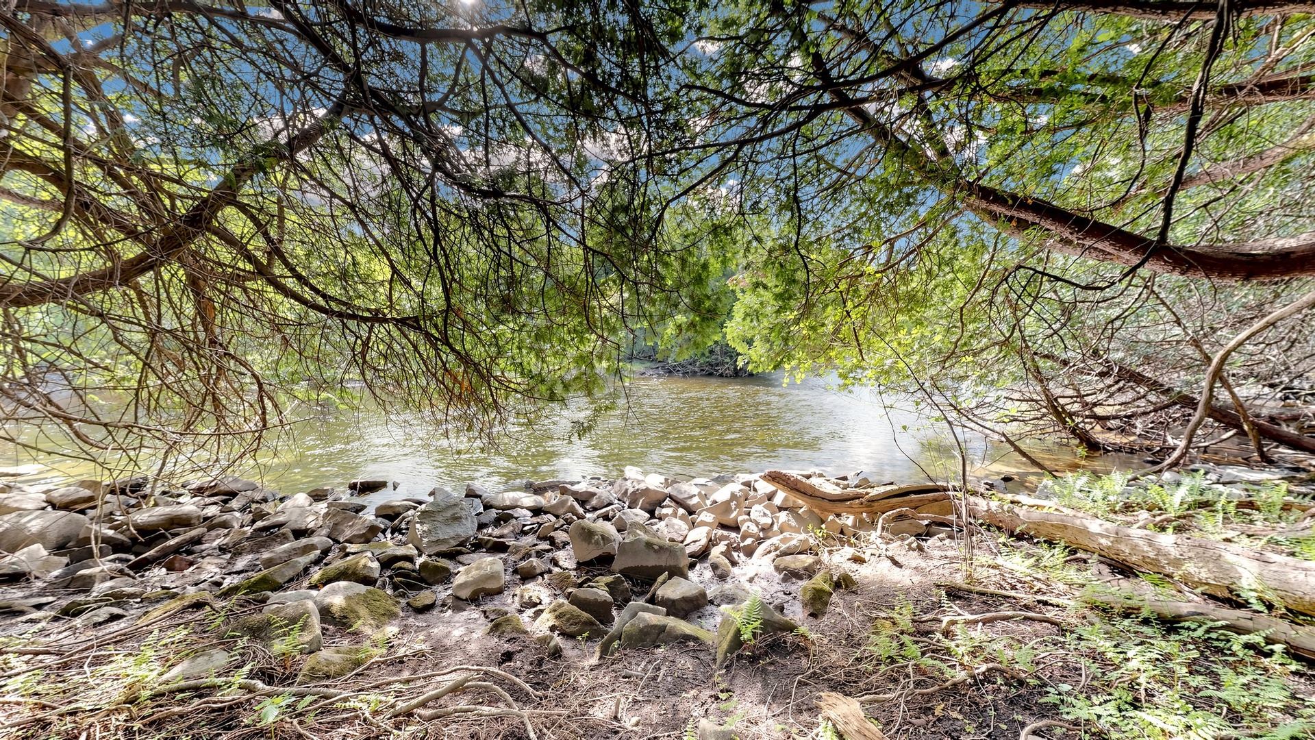 The Eramosa River running clear and cold over a gravel bed near Eden Mills, Ontario